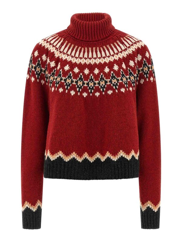 ALANUI: Pull col rond - Pull Col Rond - Rouge