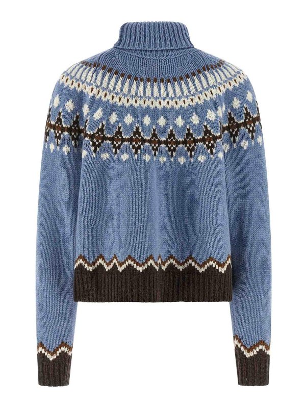 ALANUI: Strickpullover mit Rundhalsausschnitt online - Rundhalspullover - Hellblau