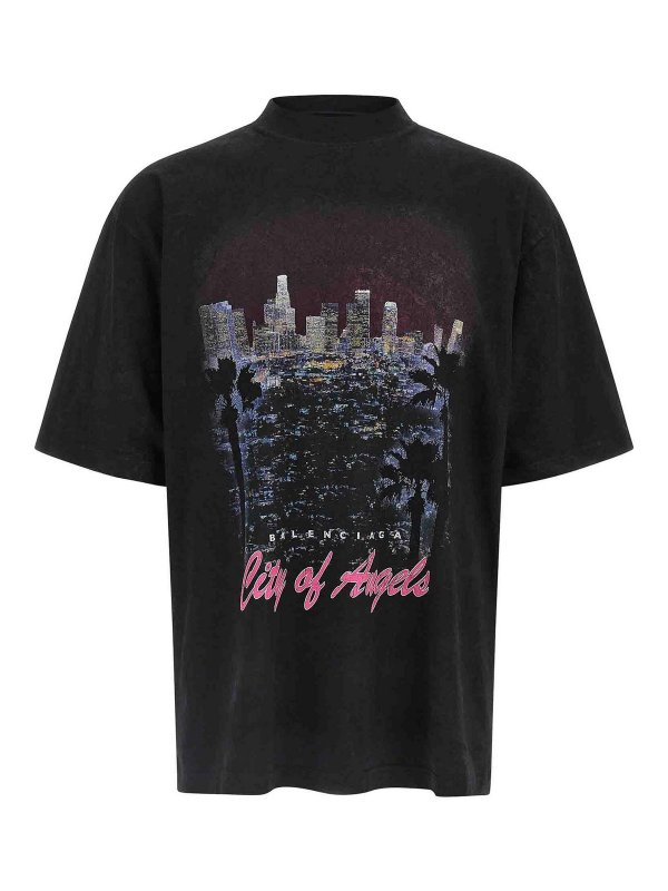 BALENCIAGA: Tシャツ - Tシャツ - 黒