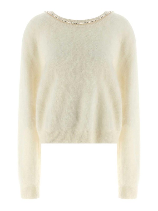 BERNADETTE: Suéteres con cuello pico - Suéter Cuello Redondo - Blanco