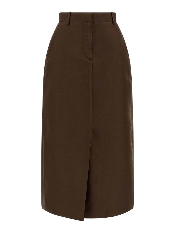 BRIONI: ニーレングススカート＆ミディ丈 - 膝丈/ミディスカート - ブラウン