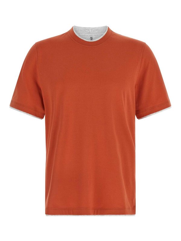 BRUNELLO CUCINELLI: t-shirts - Double Layer T-Shirt