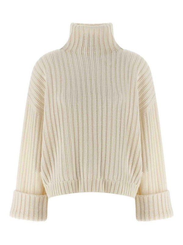 BRUNELLO CUCINELLI: Suéteres con cuello pico - Suéter Cuello Redondo - Blanco