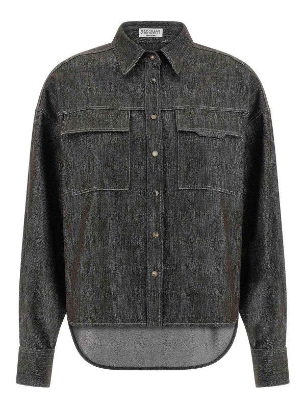 BRUNELLO CUCINELLI: Camisas - Camisa - Marrón