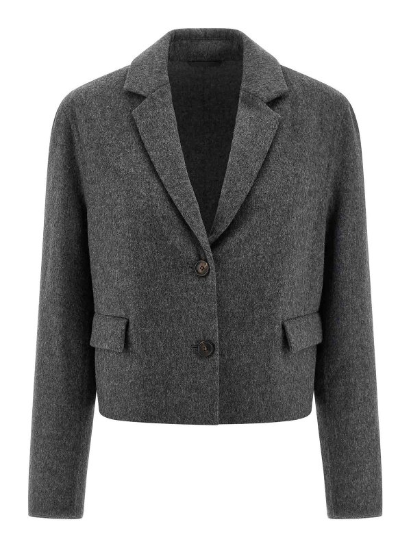 BRUNELLO CUCINELLI: ブレザー - ブレザー - グレー