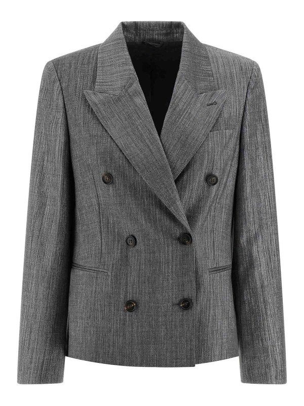 BRUNELLO CUCINELLI: Vestes de costume - Blazer - Argent