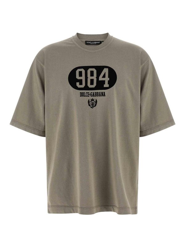 DOLCE & GABBANA: t-shirts - Flocked Print T-Shirt