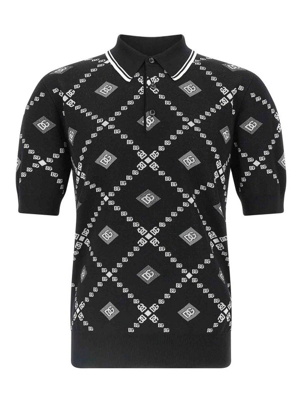 DOLCE & GABBANA: polo shirts - Knitted Polo Shirt