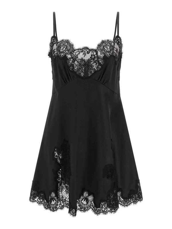 DOLCE & GABBANA: jeans a zampa - Abito in raso e pizzo