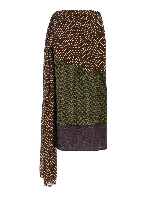 DRIES VAN NOTEN: ニーレングススカート＆ミディ丈 online - 膝丈/ミディスカート - 緑