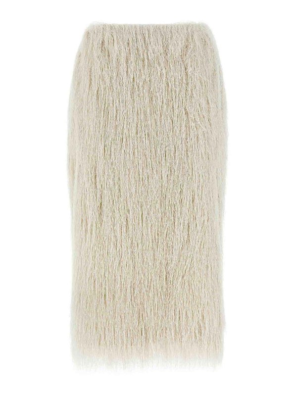 DRIES VAN NOTEN: ニーレングススカート＆ミディ丈 - 膝丈/ミディスカート - 白