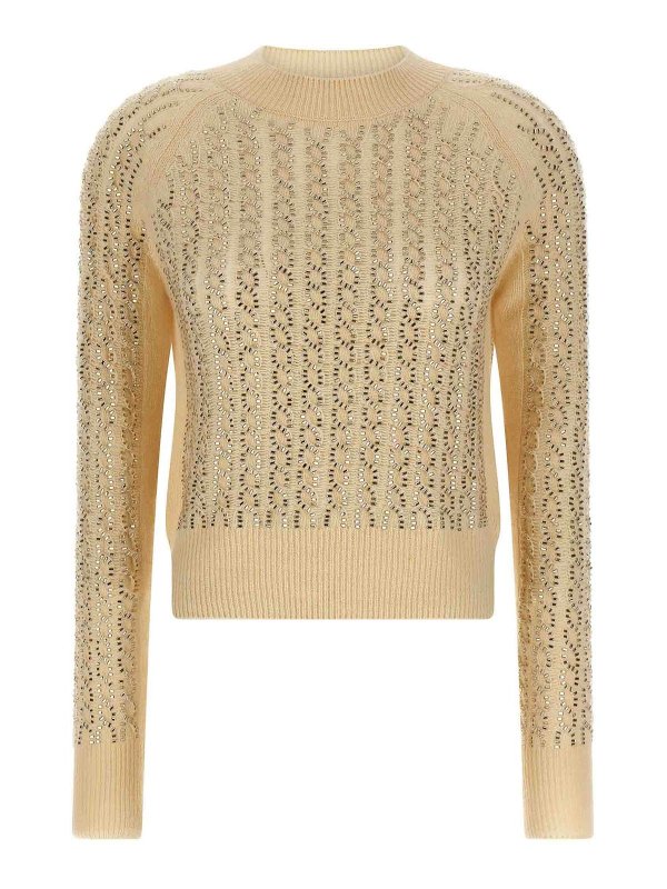 ERMANNO SCERVINO: crew necks - Baguette Studded Sweater