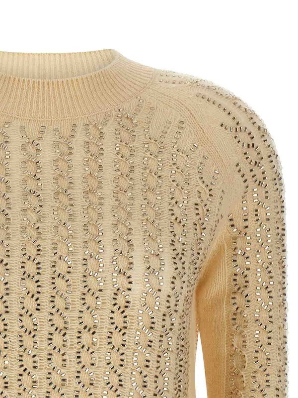 The Best Shops ERMANNO SCERVINO: crew necks - Baguette Studded Sweater