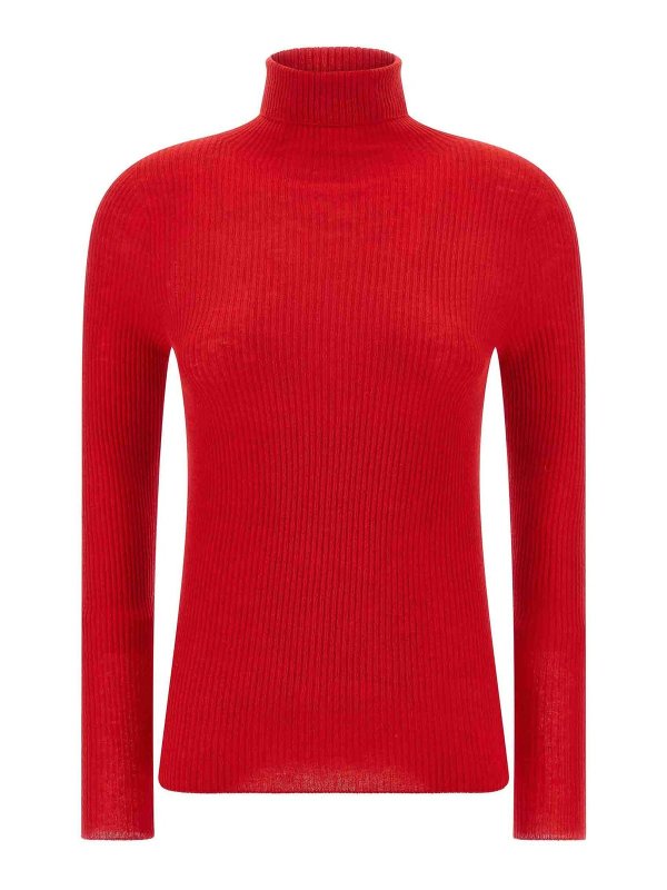 FABIANA FILIPPI: Strickpullover mit Rundhalsausschnitt - Rundhalspullover - Rot