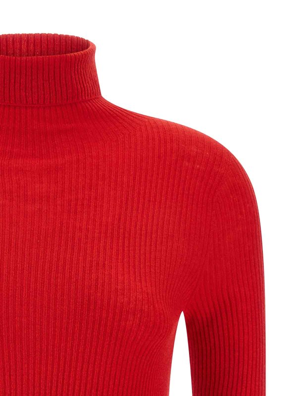 The Best Shops FABIANA FILIPPI: Strickpullover mit Rundhalsausschnitt - Rundhalspullover - Rot