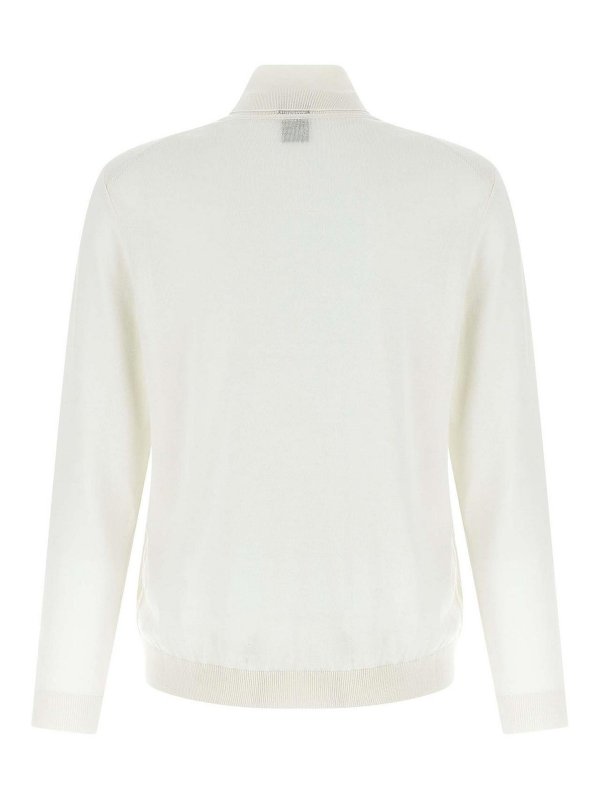 Hugo Boss: Strickpullover mit Rundhalsausschnitt online - Rundhalspullover - Weiß