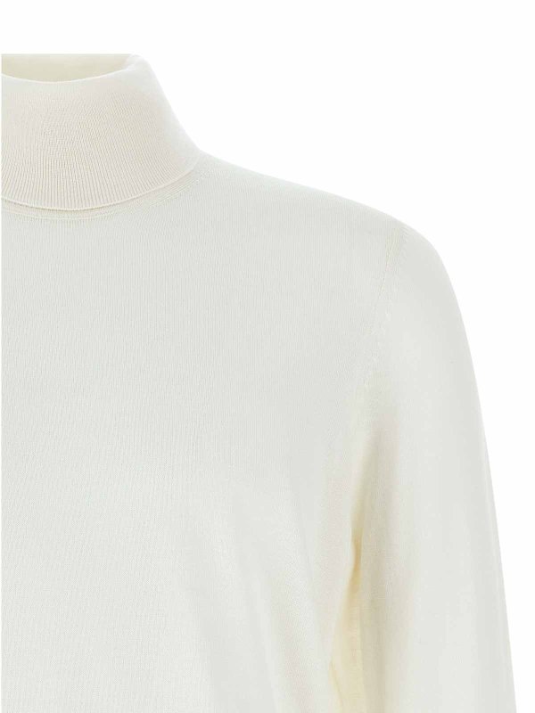 The Best Shops Hugo Boss: Strickpullover mit Rundhalsausschnitt - Rundhalspullover - Weiß