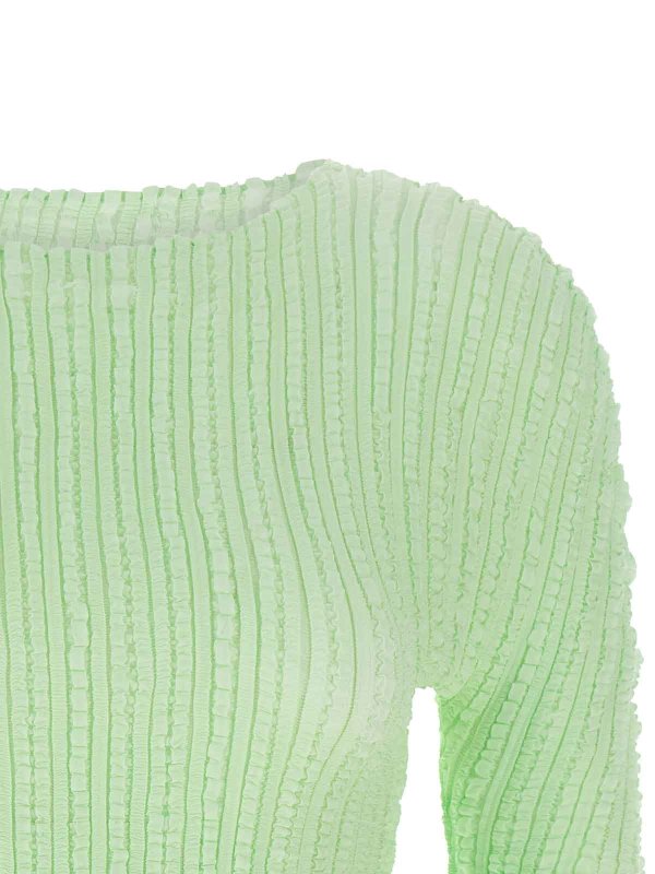 The Best Shops ISSEY MIYAKE: Strickpullover mit Rundhalsausschnitt - Rundhalspullover - Grün