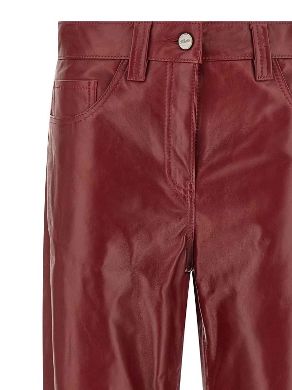 The Best Shops KHAITE: Pantalons en cuir - Pantalons En Cuir - Rouge Brun
