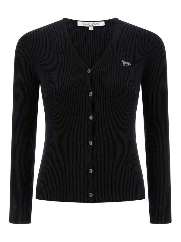 MAISON KITSUNÉ: カーディガン - カーディガン - 黒