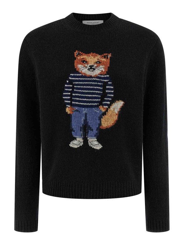 MAISON KITSUNÉ: クルーネック - クルーネック - 黒