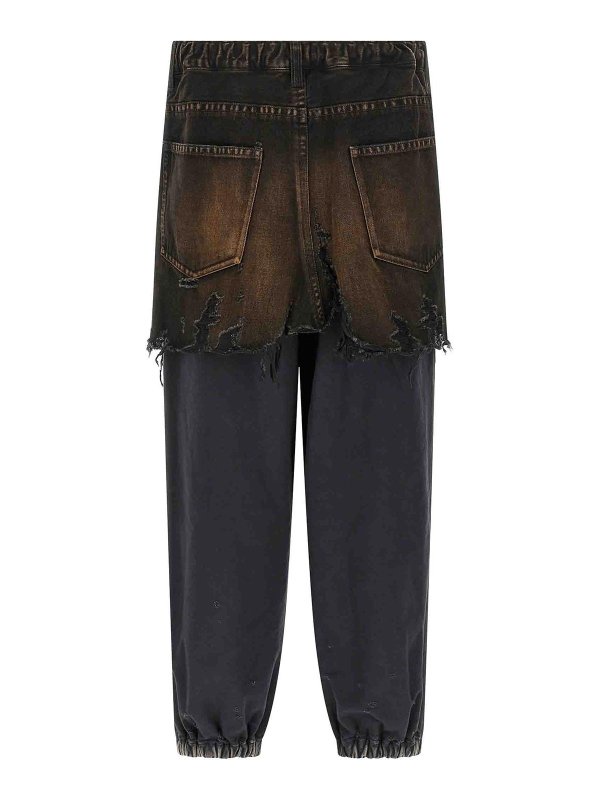 MAISON MIHARA YASUHIRO: casual trousers online - Waist Layered Denim Pants