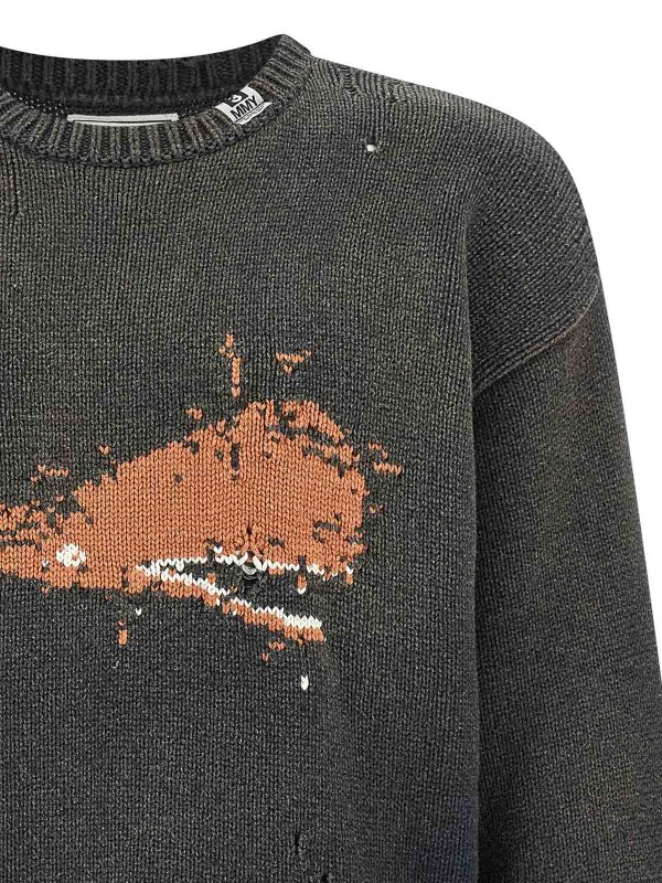 The Best Shops MAISON MIHARA YASUHIRO: crew necks - Whale Jacquard Knit Sweater