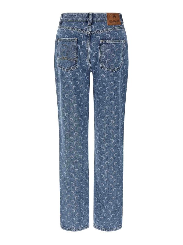 MARINE SERRE: Jeans à jambe droite online - Jean Droit - Bleu Clair