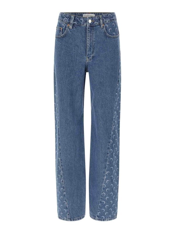 MARINE SERRE: straight leg jeans - Jeans