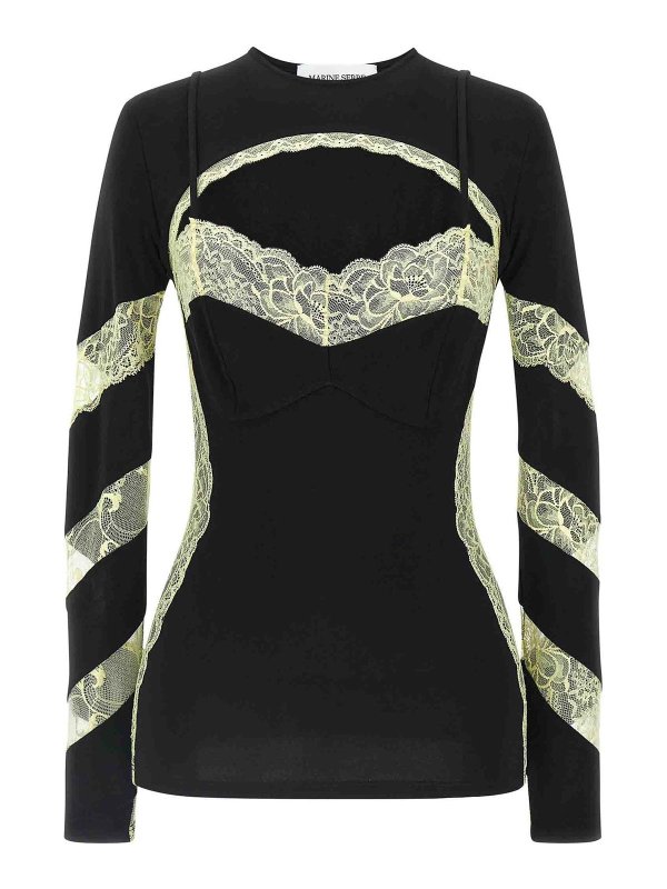 MARINE SERRE: Tops und Tank Tops - Top - Schwarz