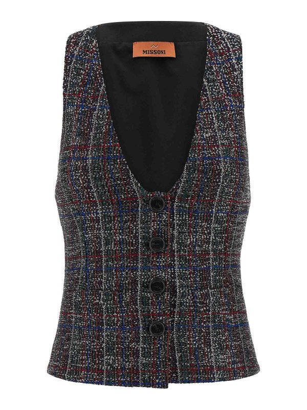 MISSONI: vests - Sequin Tartan Vest