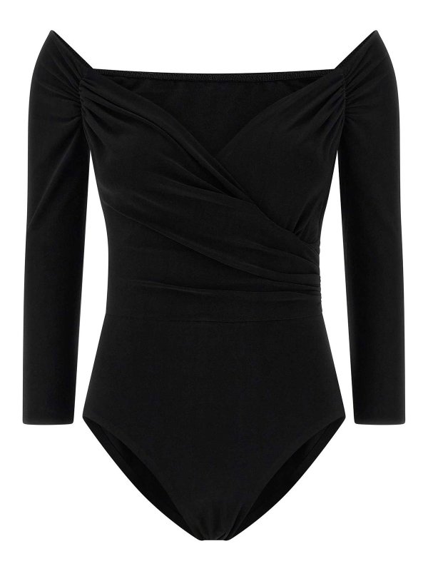 Norma Kamali: Top e canotte - Body con scollo a cuore