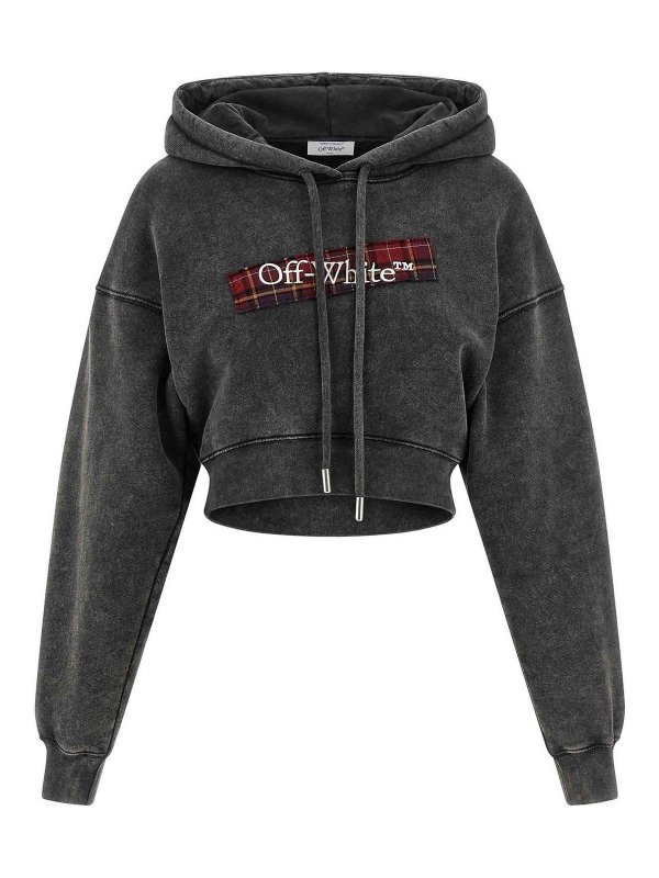 OFF-WHITE: Sweatshirts & Sweaters - Check Flan Bookish Hoodie