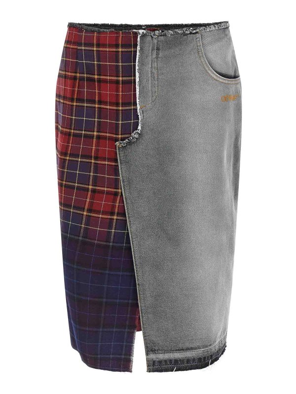 OFF-WHITE: Faldas media pierna y semilargas - Falda Semilarga - Multicolor