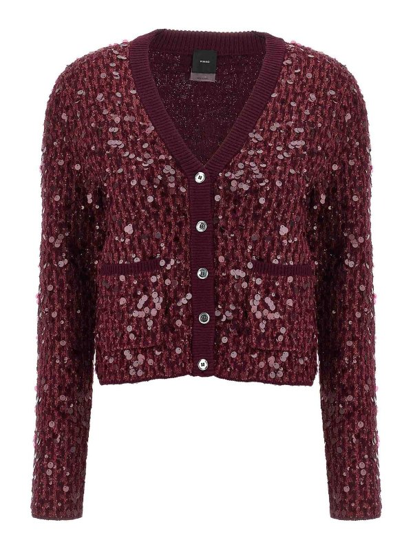 Pinko: Cardigans - Cardigan - Rouge Brun