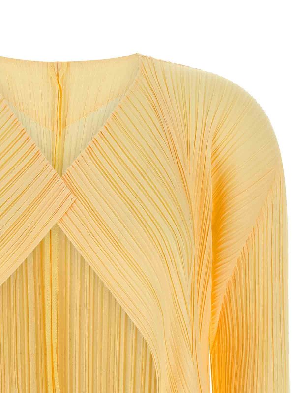 The Best Shops PLEATS PLEASE ISSEY MIYAKE: Cardigans - Cardigan - Gelb