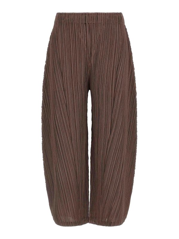 PLEATS PLEASE ISSEY MIYAKE: Casual Hosen - Casual Hose - Braun