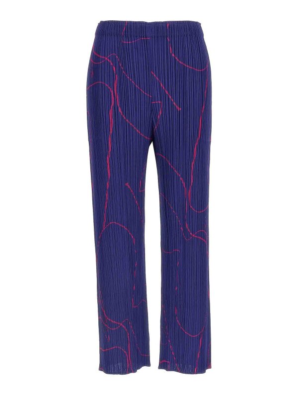 PLEATS PLEASE ISSEY MIYAKE: Casual Hosen - Casual Hose - Blau