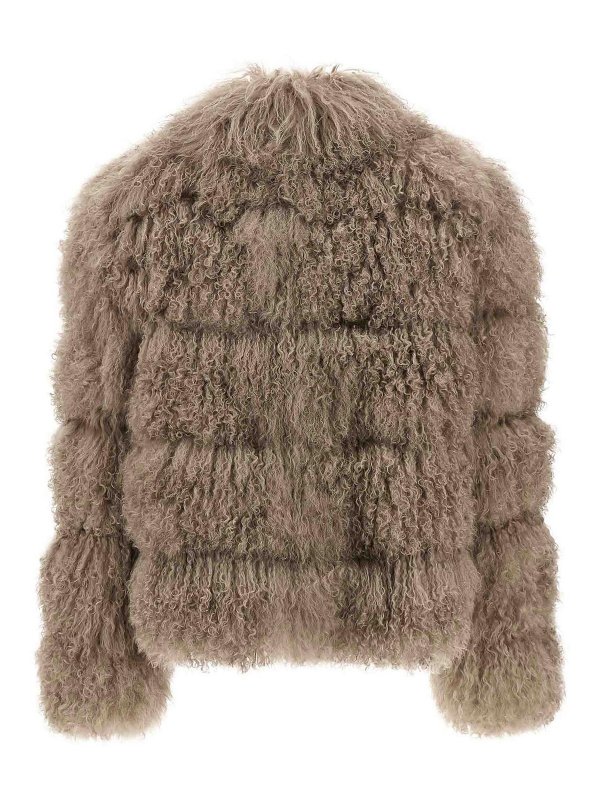 SIMONETTA RAVIZZA: Abrigos de borreguito y piel  online - Abrigo De Piel - Beis