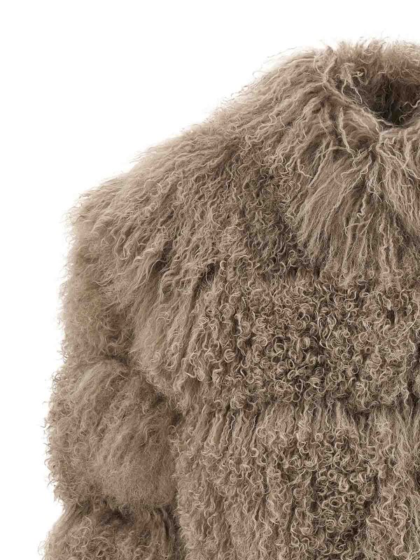 The Best Shops SIMONETTA RAVIZZA: Abrigos de borreguito y piel  - Abrigo De Piel - Beis