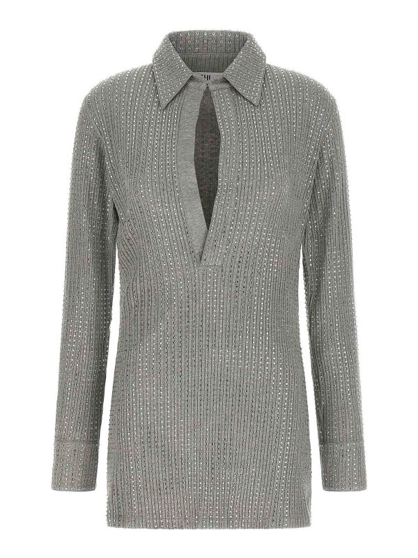 The Attico: flared jeans - Rhinestone Dress