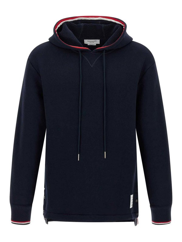THOM BROWNE: Sweatshirts & Sweaters - Rwb Tape Hoodie