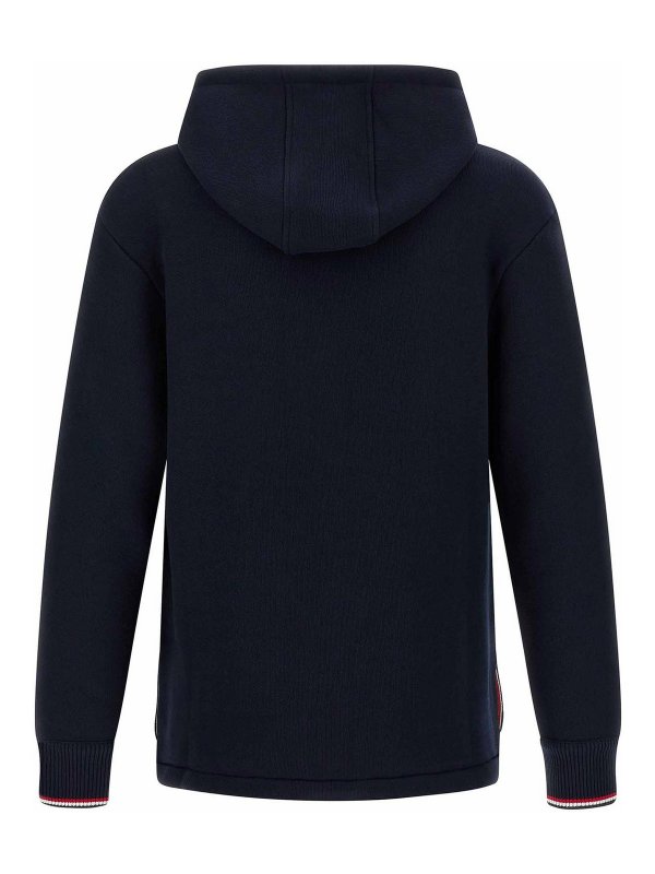 THOM BROWNE: Sweatshirts & Sweaters online - Rwb Tape Hoodie