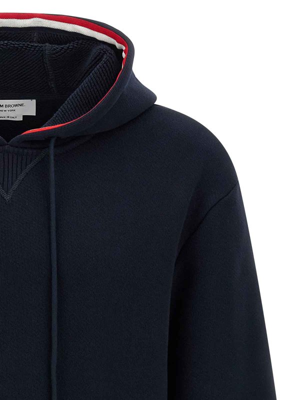 The Best Shops THOM BROWNE: Sweatshirts & Sweaters - Rwb Tape Hoodie