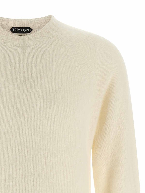 The Best Shops TOM FORD: Strickpullover mit Rundhalsausschnitt - Rundhalspullover - Weiß