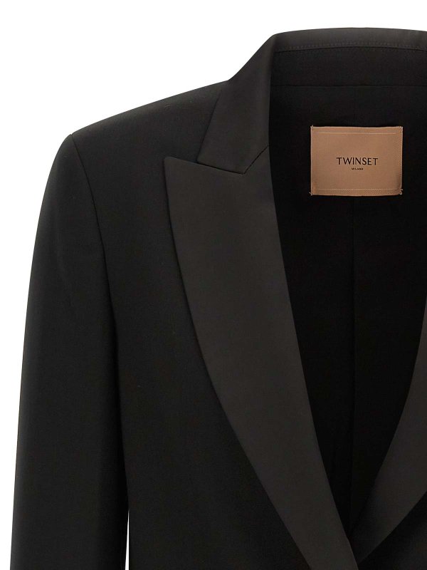 The Best Shops TWINSET: blazers - Satin Lapel Blazer