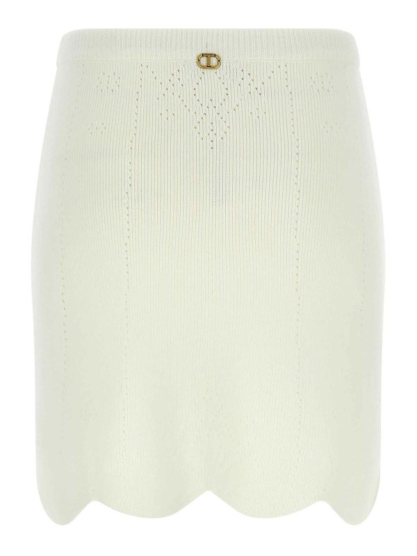 TWINSET: flared jeans online - Cut-Out Intarsia Skirt