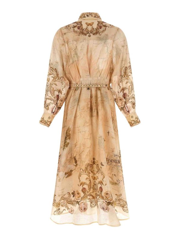 ZIMMERMANN: Knielange Kleider online - Knielanges Kleid - Beige