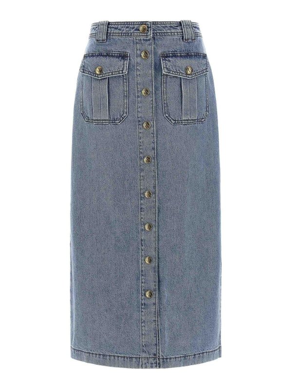 ZIMMERMANN: Knee length skirts & Midi - Denim Pencil Skirt