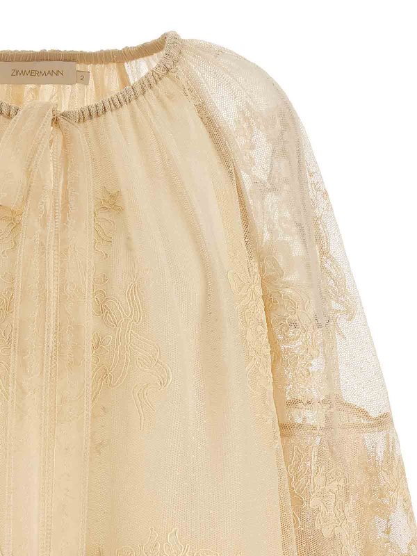 The Best Shops ZIMMERMANN: blouses - Hypnotic Tiered Lace Blouse